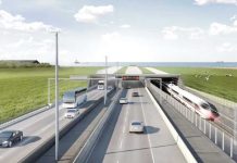 Record-breaking tunnel to link Denmark and Germany This is an artist’s impression of the finished tunne running from Denmark to Germany. The completed tunnel will slash travel times between Hamburg and Copenhagen. FEMERN