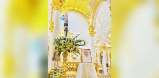 Anyone can offer prayers and flowers and light candles for Pope Francis in this memorial corner at the San Sebastian Cathedral in Bacolod City. SAN SEBASTIAN CATHEDRAL-DIOCESE OF BACOLOD PHOTO