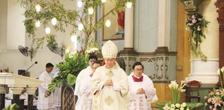 Most Rev. Midyphil Billones, D.D., was formally installed as the 7th Archbishop of the Archdiocese of Jaro during a Solemn Pontifical Mass with the Rite of Canonical Possession and Installation at the Jaro Metropolitan Cathedral in Iloilo City on April 2, 2025. AJ PALCULLO/PN