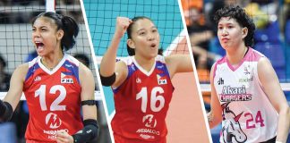 Angel Canino, Arah Panique, Christine Joy Soyud. Photos courtesy of Volleyball Philippines and PVL