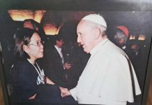 Pope Francis inspires Ilongga community leader to continue advocacy Sonia Cadornigara, regional coordinator of the Homeless People’s Federation of the Philippines, Inc. for Iloilo City, shakes hand with Pope Francis during the Global Meeting of Popular Leaders at the Vatican on Oct. 27 to 29, 2014. In an interview on Wednesday, April 23, 2025), Cadornigara said she will always cherish the privilege of embracing and not just holding the hand of Pope Francis, and meeting him not just once but twice. PHOTO FROM SONIA CADORNIGARA