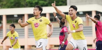 Members of Kaya Futbol Club-Iloilo celebrate after claiming their third consecutive Philippines Football League crown. PHOTO COURTESY OF KAYA-ILOILO