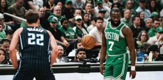 Jaylen Brown took over offensively for Boston Celtics in their Game 2 win over Orlando Magic. AP
