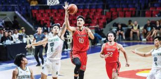 NorthPort Batang Pier’s Arvin Tolentino soars for a layup. PBA PHOTO