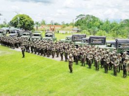 The 12th Infantry Battalion (12IB) of the Philippine Army based in Barangay Libot, Calinog, Iloilo holds a sendoff ceremony on Tuesday, May 6, 2025. The 12IB troops are part of the 3,922 soldiers who will secure the May 12 local and national elections.