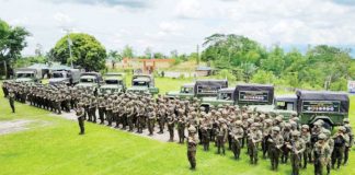 The 12th Infantry Battalion (12IB) of the Philippine Army based in Barangay Libot, Calinog, Iloilo holds a sendoff ceremony on Tuesday, May 6, 2025. The 12IB troops are part of the 3,922 soldiers who will secure the May 12 local and national elections.