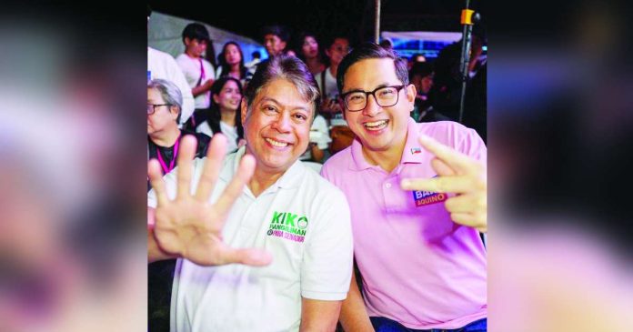 Bam 1_superimposed Senators-elect Francis “Kiko” Pangilinan and Paolo Benigno “Bam” Aquino IV are among those who pulled off the biggest surprise in the 2025 midterm elections’ senatorial race. PHOTO FROM BAM AQUINO’S FACEBOOK PAGE