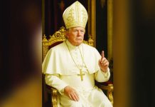 This is an AI-generated image of United State President Donald Trump as pope.