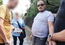 Photo shows the arrest of Ahmed Ebid, the first person in the United Kingdom to be convicted of being involved in people smuggling across the Mediterranean Sea from Africa to Italy. NCA