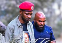 Uganda opposition leader Bobi Wine (left) has been calling for his bodyguard Eddie Mutwe (right) to be released. BOBI WINE/X