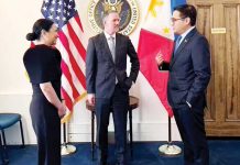 PH airs business concerns to US in tariff talks Trade Secretary Ma. Cristina Roque (left) and US Trade Rep. Jamieson Greer (middle) listen as Frederick Go explains a point, following a meeting between Greer and the Philippine delegation led by Go, special assistant to the President for investment and economic affairs. PHILIPPINE DAILY INQUIRER/CONTRIBUTED PHOTO