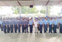 The Capiz Police Provincial Office holds a sendoff ceremony at Camp Teodorico C. Apil in Roxas City on Wednesday, May 7, 2025, as it deploys its personnel for the May 12 national and local elections.