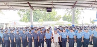 The Capiz Police Provincial Office holds a sendoff ceremony at Camp Teodorico C. Apil in Roxas City on Wednesday, May 7, 2025, as it deploys its personnel for the May 12 national and local elections.