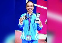 Angel Villagracia from Capiz rules the secondary girls' 100-meter hurdles in the Palarong Pambansa 2025 athletics competition in Ilocos Norte. She clocked 14.64 seconds. Photo from: Angel Villagracia FB page