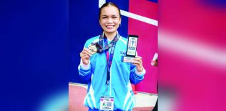 Angel Villagracia from Capiz rules the secondary girls' 100-meter hurdles in the Palarong Pambansa 2025 athletics competition in Ilocos Norte. She clocked 14.64 seconds. Photo from: Angel Villagracia FB page
