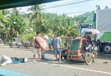 Several individuals were injured after a motorcycle and a tricycle collided in Barangay Lonoy, Roxas City on Friday morning, May 23, 2025. JIMBO BALLEJO PHOTO