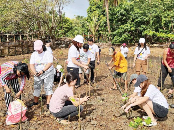 ime_ocean_1_resized In celebration of the Month of the Ocean, the Iloilo provincial government’s Environment and Natural Resources Office, together with the Municipal Environment and Natural Resources Office of San Dionisio, spearheaded a mangrove planting and coastal clean-up activity in Barangay Tiabas, San Dionisio, Iloilo on Tuesday morning, May 20. Around 600 seedlings of “bungalon” and “bakhaw” mangroves were planted as part of the community’s effort to protect and restore coastal ecosystems. PHOTOS FROM MITZI PEÑAFLORIDA OF PGENRO ILOILO PROVINCE