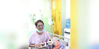 Pavia, Iloilo’s Sangguniang Bayan member Rhia Sotomil undergoes medication on Mother’s Day in 2019 during her second lupus flare — one of the reasons she chose to take early retirement from the Philippine National Police.