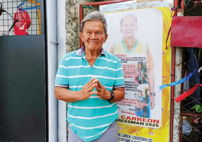 mai-Mel-Carreon-1 “I concede — not to any individual or politician — but to God and the people,” says Carmelo “Mel” Carreon, a fixture in local and national elections for over 30 years. Since 2009, he has filed his certificate of candidacy for various positions, including a bid for the Senate. He has also run for mayor 12 times and for congressman twice. All his attempts failed. AJ PALCULLO/PN