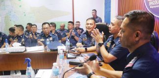 Brigadier General Arnold Thomas Ibay (second from right), officer-in-charge of the Police Regional Office-Negros Island Region, made his first official command visit to the Bacolod City Police Office, on Monday, May 5, 2025. BCPO PHOTO