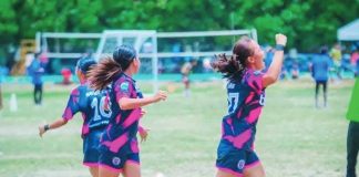 Members of Buglas Pilipinas celebrate their championship win. PHOTO COURTESY OF CARABELL FOOTBALL CLUB