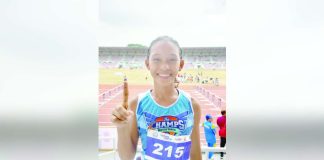 Eda Mae Arceo of Carles Central Elementary School takes the gold in the Palarong Pambansa 2025 elementary girls 400-meter hurdles to add to her earlier gold medal in the 100-meter hurdles. PHOTO COURTESY OF RAY CABARLES