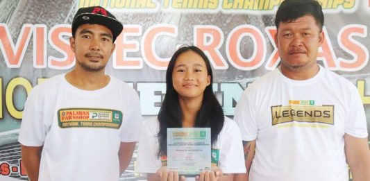 Katryn Bugna stunned top seed Nadine Seno with a commanding 6-2, 6-0 victory to rule the 14-and-under category of the Lapu-Lapu City National Junior Tennis Championships. PHOTO COURTESY OF PPS