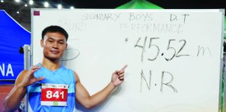 Antiqueño Josh Gabriel Salcedo had a record-setting performance in the secondary boys discus throw event. PHOTO COURTESY OF DEPED WESTERN VISAYAS