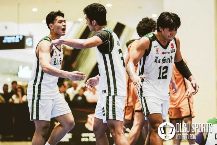 spsorts_DLSU_resized De La Salle University Green Archers celebrate their three-peat in UAAP men's 3x3 basketball. DLSU SPORTS