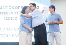 A FATHER’S PRIDE. Outgoing Mayor Jerry Treñas warmly congratulates his daughter, Inday Raisa Treñas-Chu, following her official proclamation as Iloilo City’s first elected female mayor. The heartfelt exchange reflects not just a personal milestone but also a historic transition in the city's leadership.