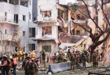 Missiles launched from Iran damaged these buildings in Tel Aviv, the capital of Israel. REUTERS