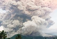 Lewotobi Laki-Laki began spewing volcanic materials on Tuesday. EPA