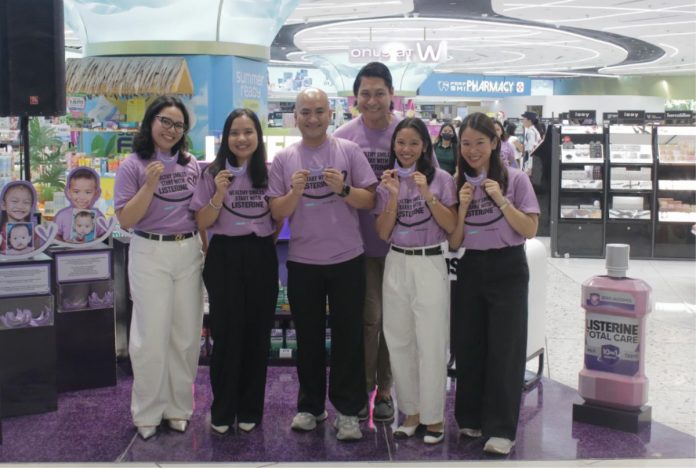 Speakers for LISTERINE® and Operation Smile Philippines’ “Healthy Smiles Start with LISTERINE ® “campaign launch event held at Watson’s SM Mall of Asia Mall 7. (L-R: Lexie Coloma, Senior Manager for Corporate PR & Sustainability, Watsons Philippines; Kate Bulan, Shopper Marketing, LISTERINE ® Philippines; Ramon Solas, Coordinator, Operation Smile Philippines and Manila Cleft Center; MacoyDubs, LISTERINE ® Brand Ambassador; Maxine Ibay, Speech Language Pathologist, Operation Smile Philippines; Rachelle Alcovindas, Nutritionist & Senior Officer of Comprehensive Cleft Care, Operation Smile Philippines)