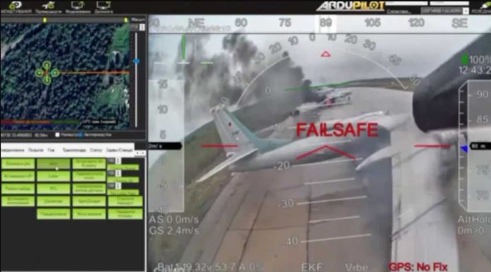 Ukraine A screenshot from footage released by Ukraine purportedly showing a drone attack on Russian warplanes. BBC