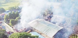 At least 14 rooms, including five classrooms, were reported totally destroyed after a fire broke out at Alimodian National Comprehensive High School in Alimodian, Iloilo on June 2, 2025.
