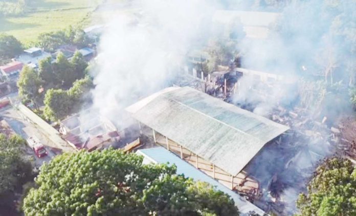 alimodian-fire At least 14 rooms, including five classrooms, were reported totally destroyed after a fire broke out at Alimodian National Comprehensive High School in Alimodian, Iloilo on June 2, 2025.