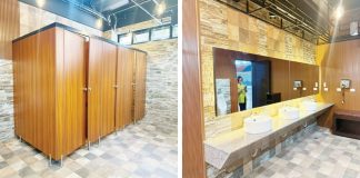 The newly retrofitted comfort room at the Iloilo Sports Complex Covered Gym in Barangay Magsaysay, La Paz, Iloilo City now features modern fixtures, tiled interiors, and upgraded amenities as part of the Iloilo provincial government’s P1.1-million facility enhancement project. PHOTO FROM BALITA HALIN SA KAPITOLYO