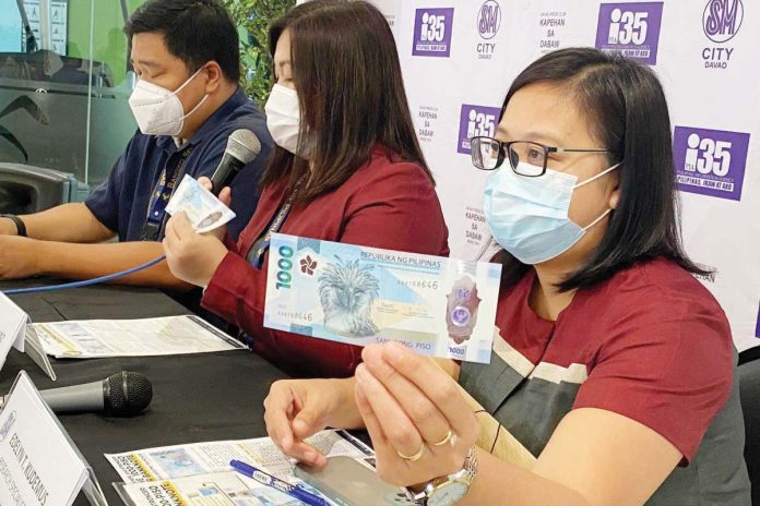fake_banknotes_resized The Bangko Sentral ng Pilipinas says the P1,000 polymer banknote exhibited resilience, with only three low-quality counterfeits recorded in 2024. PHOTO COURTESY OF PIA-XI