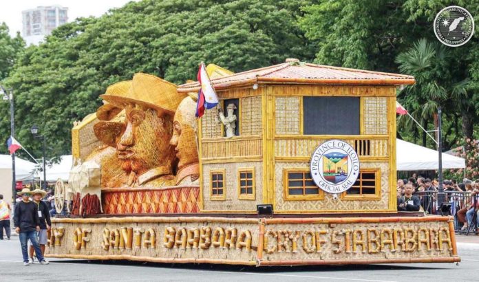 The “Cry of Santa Barbara” float earns first runner-up honors in Historical Float Design Competition during the 127th Independence Day celebration in Manila, representing the Province of Iloilo with its intricate bamboo craftsmanship and homage to Ilonggo heroism. PHOTO FROM PCO