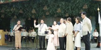 Sen. Loren Legarda administers the oath of office to Antique’s Gov. Paolo S. Javier at the Evelio B. Javier Freedom Park in San Jose de Buenavista town, on Monday, June 30, 2025. SCREENGRABBED FROM SEN. LOREN LEGARDA FB PAGE