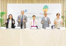 Leading the ceremonial signing were (from left) Jennifer Palmares-Fong, Head of Sales and Marketing, Megaworld Global Estate, Inc.; Herminio L. Maravilla, President, SAID; Monica Salomon, President, GERI; and Joseph Christopher Barrameda, and Maria Angelica Barrameda, Founding Directors of The Abba’s Orchard.