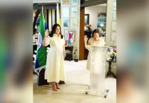 Camille Villar takes oath as senator, vows to champion youth, women, and entrepreneurs Senator-elect Camille Villar (left) takes her official oath of office at their family home in Las Piñas City, sworn in by her mother, Sen. Cynthia Villar (right).