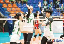 Zamantha Nolasco tallied eight blocks in College of St. Benilde Lady Blazers’ Game 1 win over Colegio de San Juan de Letran Lady Knights. PHOTO COURTESY OF NCAA/GMA SPORTS