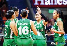 College of St. Benilde Lady Blazers achieved a four-peat in the NCAA women’s volleyball tournament. PHOTO COURTESY OF NCAA/GMA SPORTS