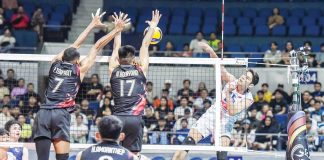 Alas Pilipinas Men’s Marck Espejo scored on a booming hit against Thailand. PHOTO COURTESY OF TIEBREAKER TIMES