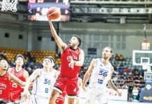 Barangay Ginebra San Miguel Kings' Rhon Jay Abarrientos scoops for a layup. PBA PHOTO