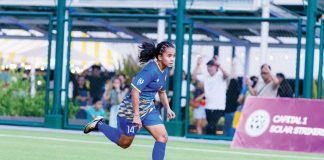 Kaya FC-Iloilo’s Julissa Cisneros completed the fourth hat-trick of the PFF Women's League season. PFF WOMEN’S LEAGUE PHOTO