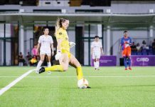 Stallion Laguna FC Liv McDaniel produces the 75th minute winner against Makati FC. PFF WOMEN'S LEAGUE PHOTO