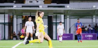 Stallion Laguna FC Liv McDaniel produces the 75th minute winner against Makati FC. PFF WOMEN'S LEAGUE PHOTO