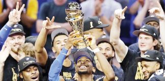 The Oklahoma City Thunder celebrate after winning Game 7 of the 2025 NBA Finals. ALONZO ADAMS-IMAGN IMAGES
